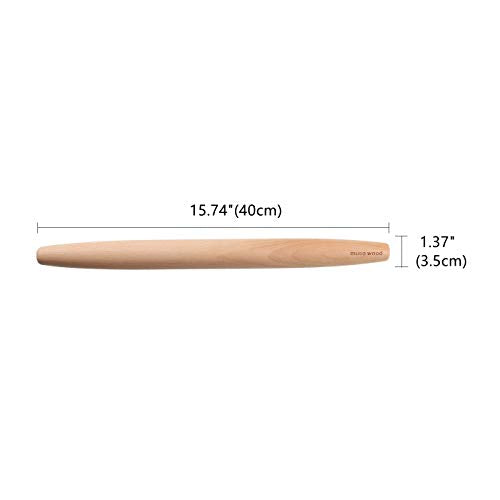 Muso Wood Wooden French Rolling Pin for Baking,Beech Wood (French 15.75-Inch-by-1.38-Inch)