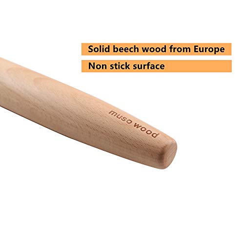 Muso Wood Wooden French Rolling Pin for Baking,Beech Wood (French 15.75-Inch-by-1.38-Inch)