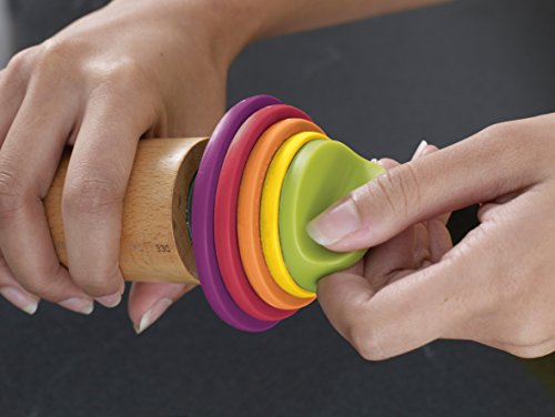 Joseph Joseph Adjustable Rolling Pin with Removable Rings, 13.6", Multi-Color