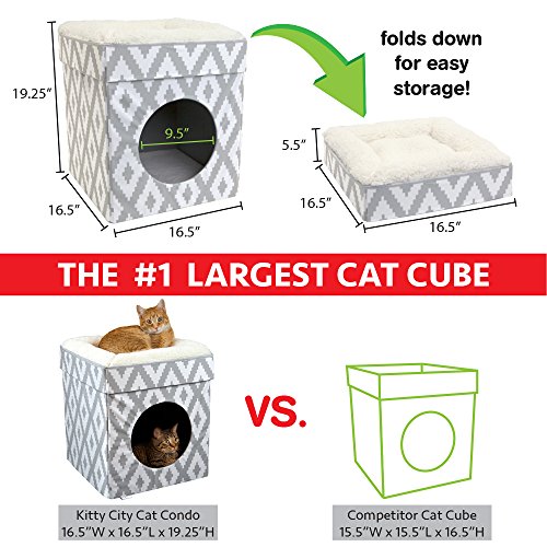 Kitty City Large Cat Bed, Stackable Cat Cube, Indoor Cat House/Cat Condo