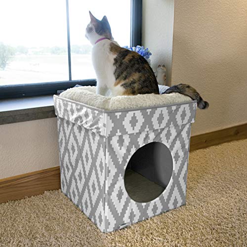 Kitty City Large Cat Bed, Stackable Cat Cube, Indoor Cat House/Cat Condo