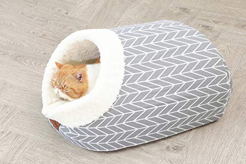 Miss Meow Cave Shape Two Way Conversion Cotton Linen Gray Arrow 18"x14"x12"