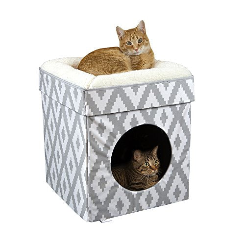 Kitty City Large Cat Bed, Stackable Cat Cube, Indoor Cat House/Cat Condo