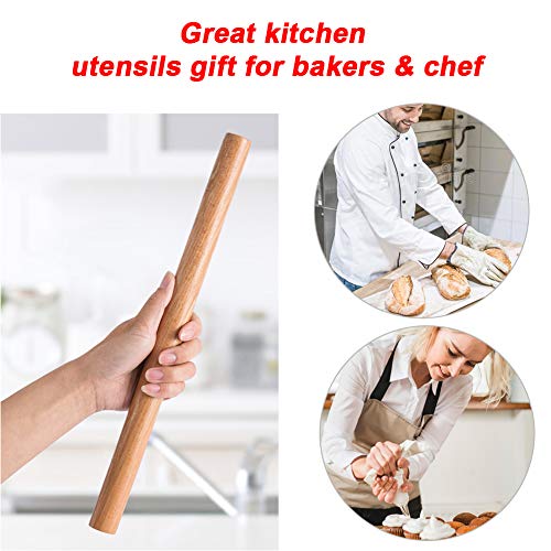 Rolling Pin Wood, Rolling Pins for Baking with Premium Beech Wood Perfect for Restaurants and Home, 16 Inch