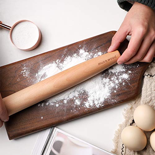 Muso Wood Wooden French Rolling Pin for Baking,Beech Wood (French 15.75-Inch-by-1.38-Inch)