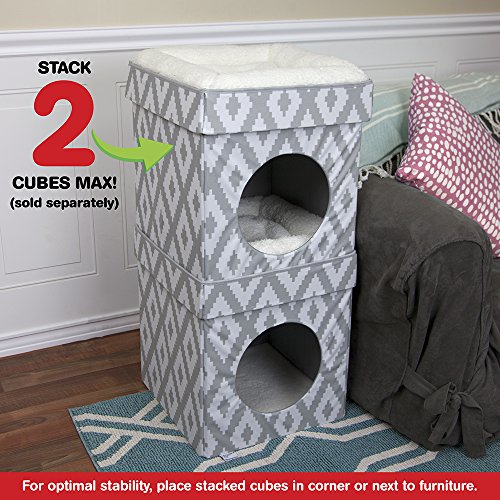 Kitty City Large Cat Bed, Stackable Cat Cube, Indoor Cat House/Cat Condo