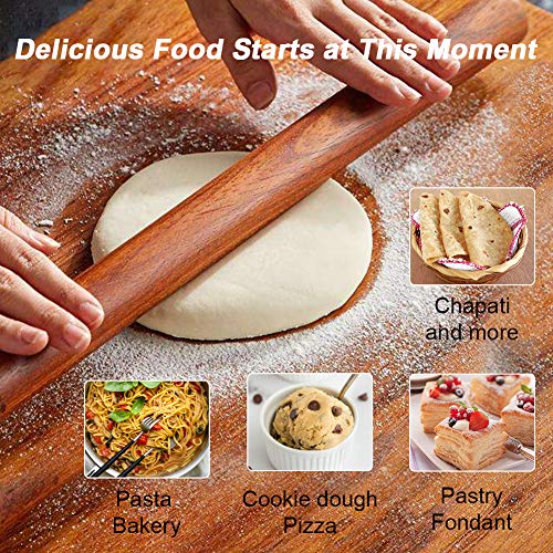 Rolling Pin Wood, Rolling Pins for Baking with Premium Beech Wood Perfect for Restaurants and Home, 16 Inch