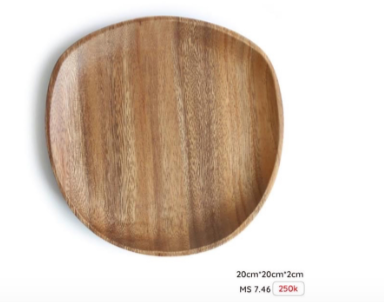 Plate Round Chestnut Wood